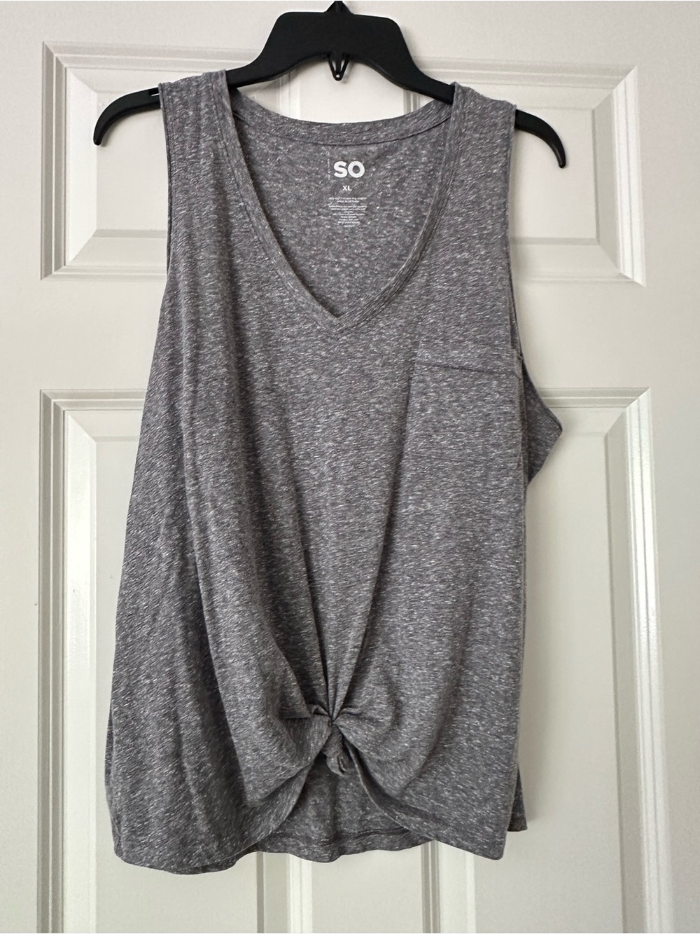 SO Heather Gray V-Neck Knot Front Tank